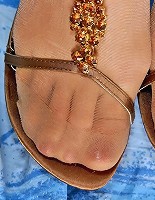 Gertie naughty nylon feet teaser